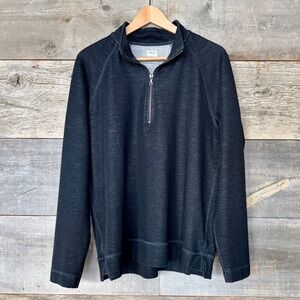 NWKC Northwestern Knitting Co Mens Merino Wool Blend 1/3 Zip Pullover XL Dk Gray